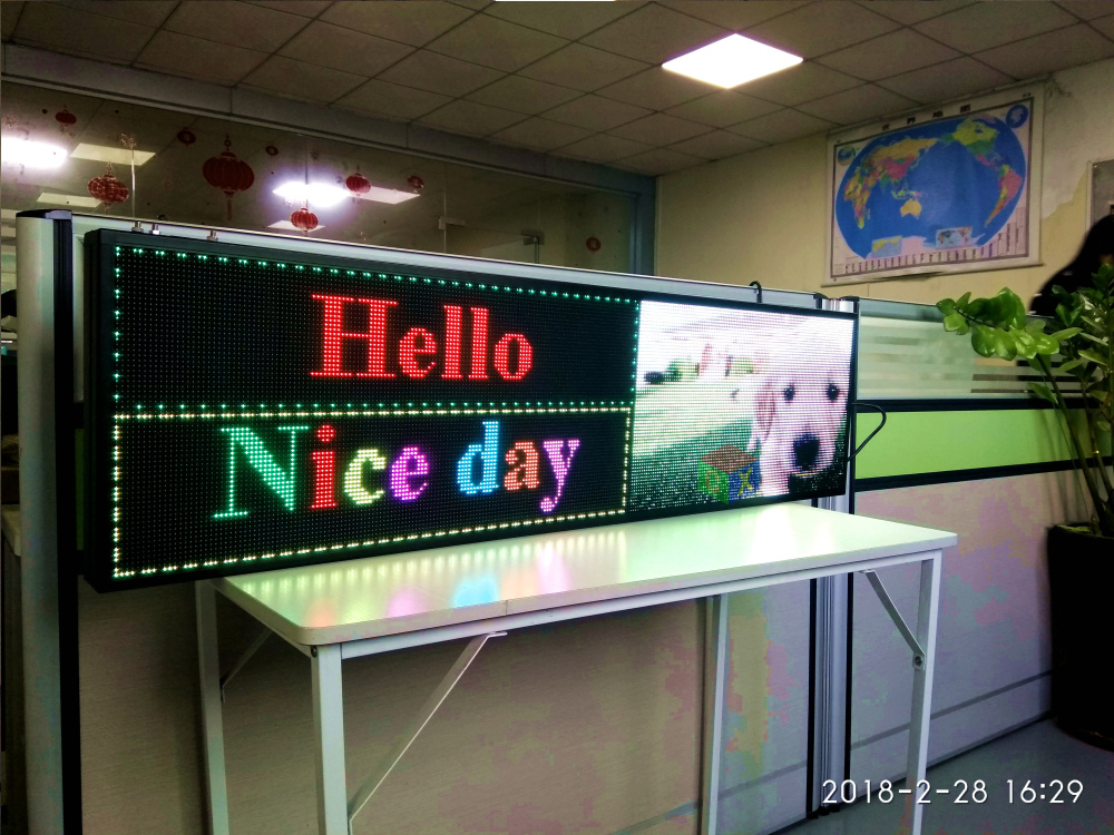 P5 Indoor full color LED display 1320X360mm scrolling text,video LED screen