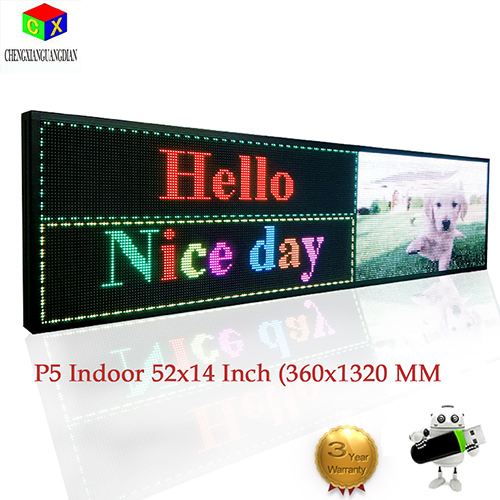 P5 Indoor full color LED display 1320X360mm scrolling text,video LED screen