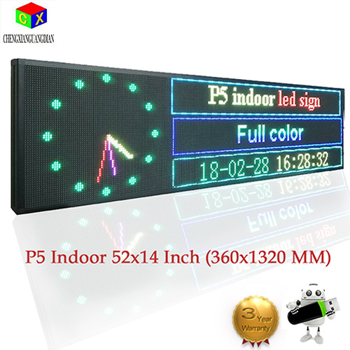 P5 Indoor full color LED display 1320X360mm scrolling text,video LED screen