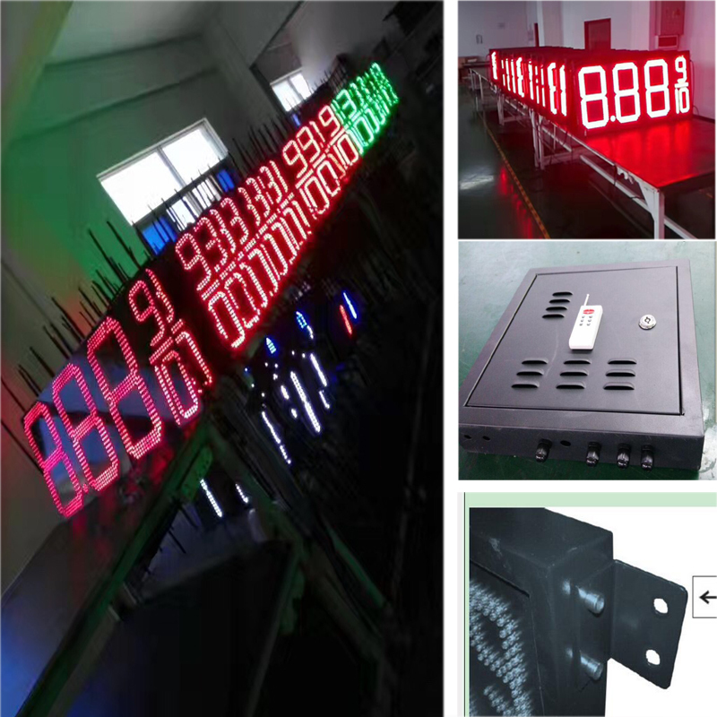 Red Color 16 inches  Gas Oil Petrol station LED Price Sign/2 unit