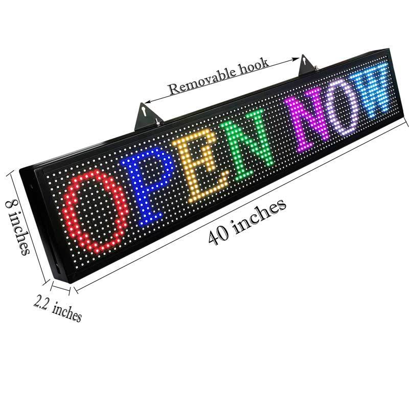 CX PH10mm WiFi Sign 40x 8 inch Outdoor Led Sign Scrolling Message Board RGB Full Color Display with SMD Technology for Advertising and Business