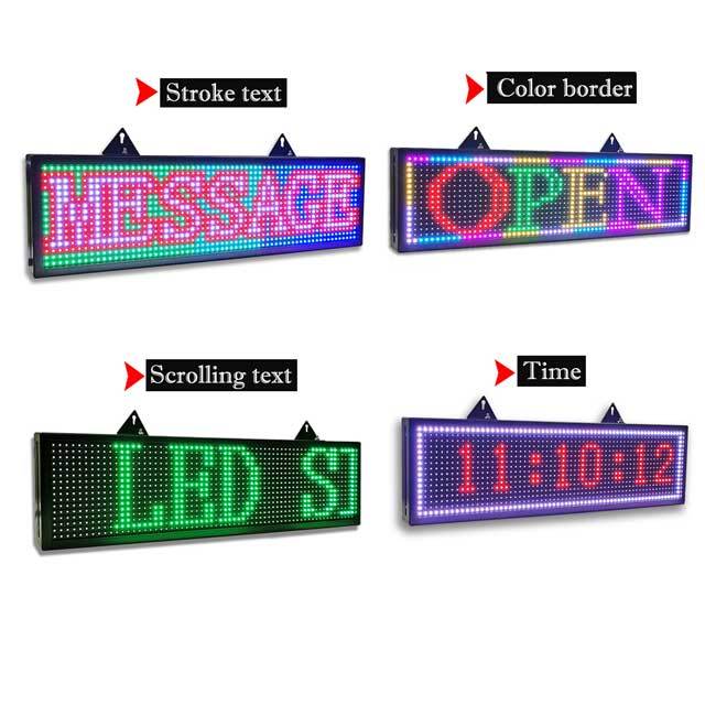 CX PH10mm WiFi Sign 26x 8 inch Outdoor Led Sign Scrolling Message Board RGB Full Color Display with SMD Technology for Advertising and Business