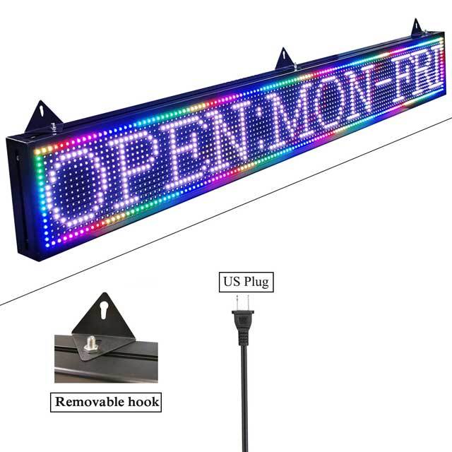 CX PH10mm WiFi Sign 52x 8 inch Outdoor Led Sign Scrolling Message Board RGB Full Color Display with SMD Technology for Advertising and Business