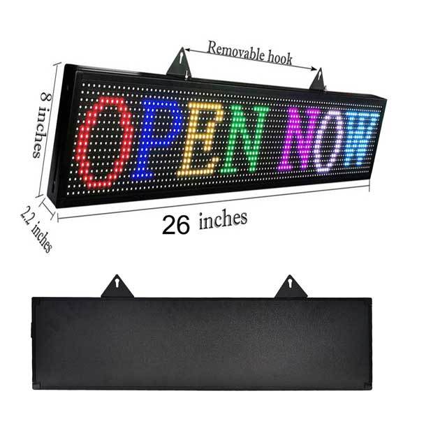CX PH10mm WiFi Sign 26x 8 inch Outdoor Led Sign Scrolling Message Board RGB Full Color Display with SMD Technology for Advertising and Business