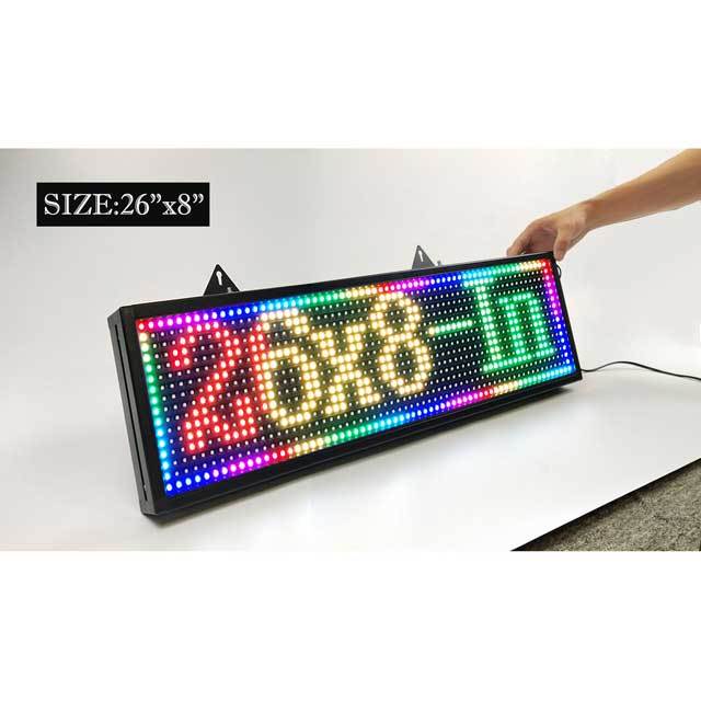 CX PH10mm WiFi Sign 26x 8 inch Outdoor Led Sign Scrolling Message Board RGB Full Color Display with SMD Technology for Advertising and Business