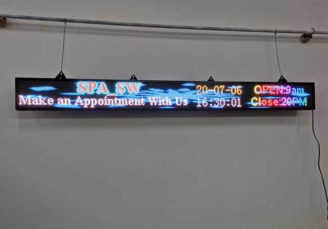 CX PH10mm WiFi Sign 77x 8 inch Semi-outdoor Led Sign Scrolling Message Board RGB Full Color Display with SMD Technology for Advertising and Business