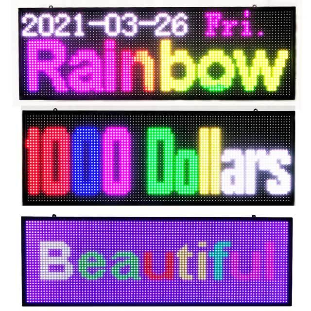 CX PH10mm WiFi Sign 64 x 14 inch Outdoor Led Sign Scrolling Message Board RGB Full Color Display with SMD Technology for Advertising and Business