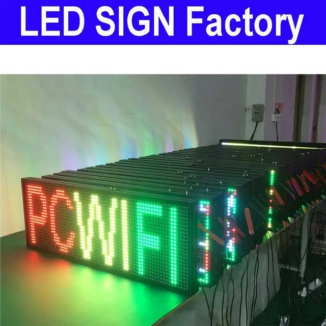 CX PH10mm WiFi Sign 52 x 14 inch Outdoor Led Sign Scrolling Message Board RGB Full Color Display with SMD Technology for Advertising and Business