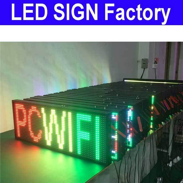 CX PH10mm WiFi Sign 52 x 14 inch Outdoor Led Sign Scrolling Message Board RGB Full Color Display with SMD Technology for Advertising and Business