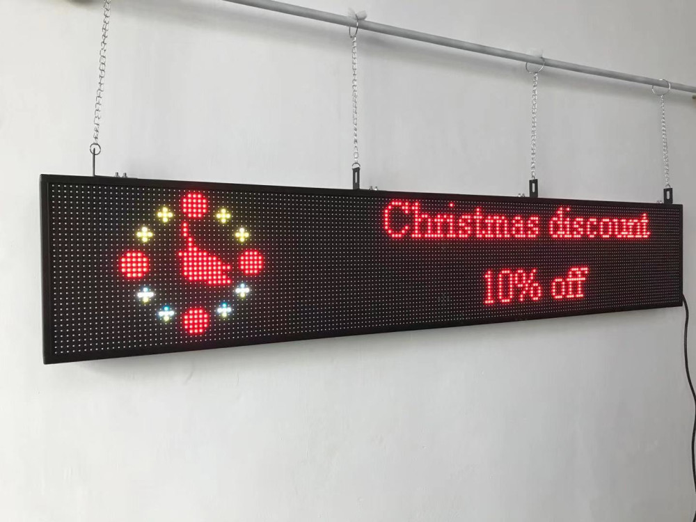 CX PH6mm WiFi Sign 199x45cm Outdoor USB Led Sign Scrolling Message Board RGB Full Color Display with SMD Technology for Advertising and Business