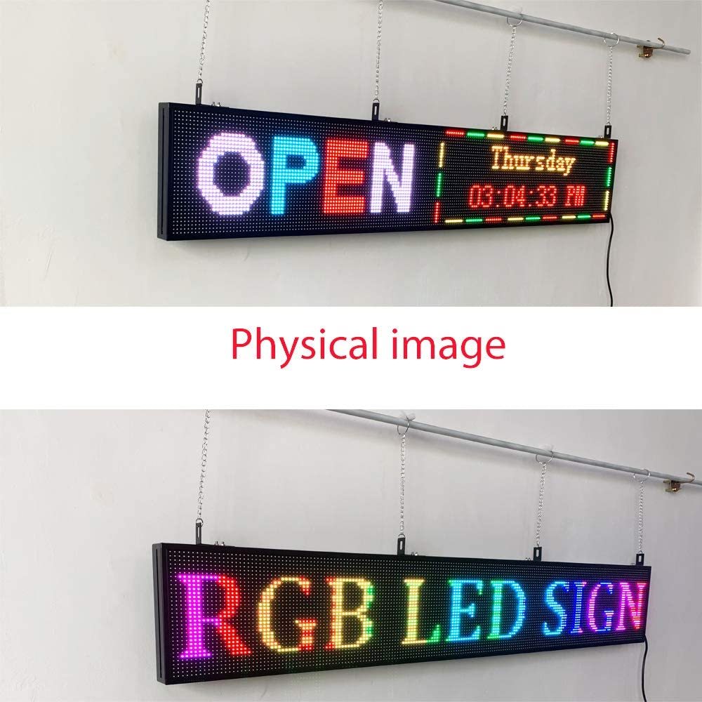 CX PH6mm WiFi Sign 199x45cm Outdoor USB Led Sign Scrolling Message Board RGB Full Color Display with SMD Technology for Advertising and Business