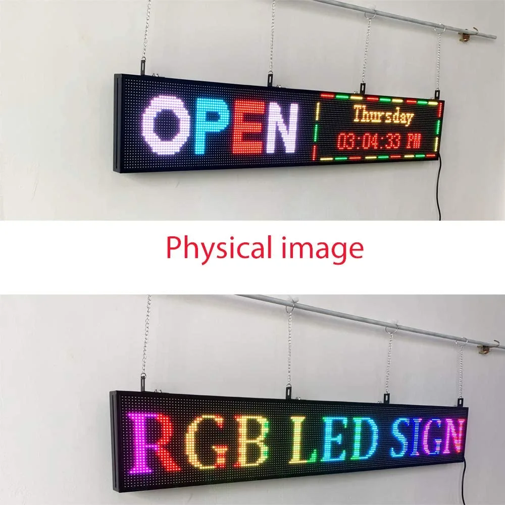 Led Wifi Sign Usb PH6mm WiFi Sign 199x45cm Outdoor USB Led Sign Scrolling Message Board ...