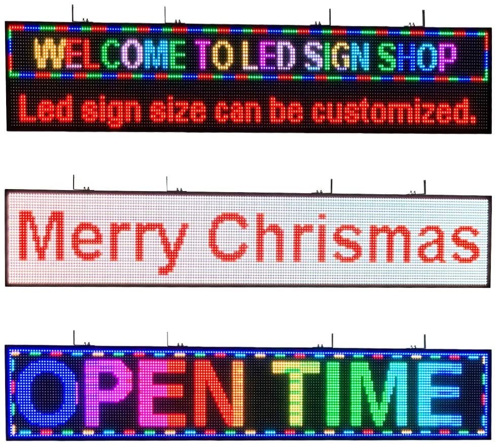 CX PH6mm WiFi Sign 199x45cm Outdoor USB Led Sign Scrolling Message Board RGB Full Color Display with SMD Technology for Advertising and Business