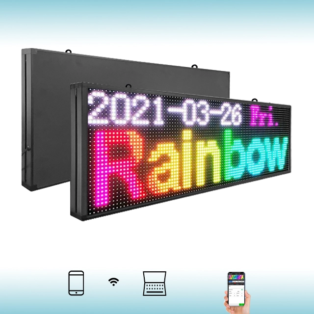 CX PH10mm WiFi Sign 52 x 14 inch Outdoor Led Sign Scrolling Message Board RGB Full Color Display with SMD Technology for Advertising and Business