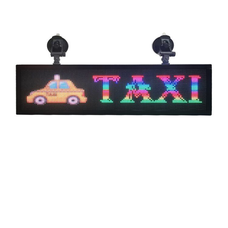 12v Car P4MM 32*128 Pixels RGB Led Sign full color Programmable scrolling information Multi-functio LED taxi display panel