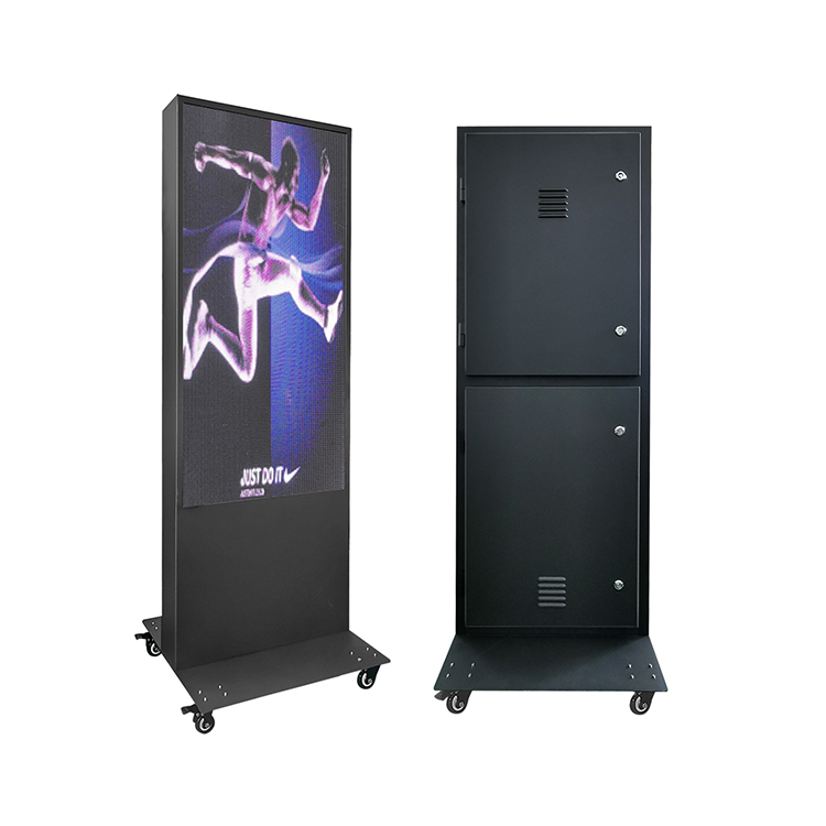 59"x21" outdoor vertical programmable led advertising sign P3.91 full-color scrolling message board for advertising and business display