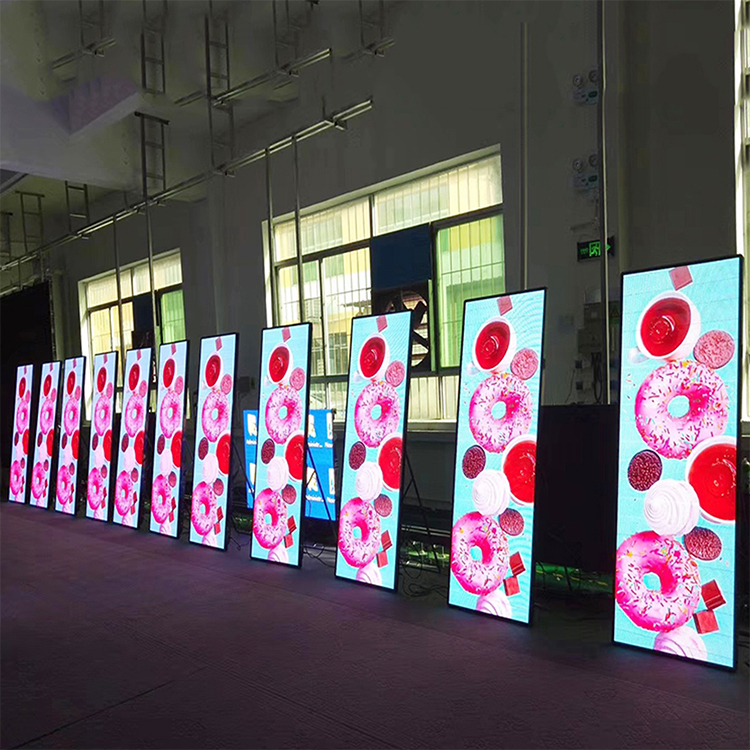 78"x25" indoor vertical programmable led advertising display P3 diagonal supports full-color scrolling message board, used for advertising and commerc