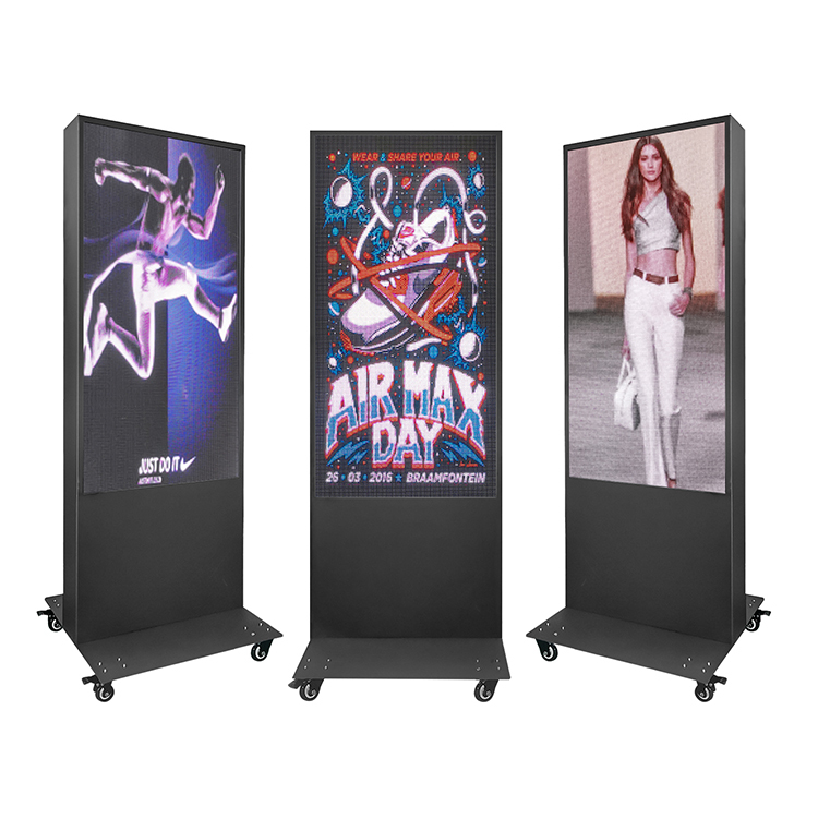 59"x21" outdoor vertical programmable led advertising sign P3.91 full-color scrolling message board for advertising and business display
