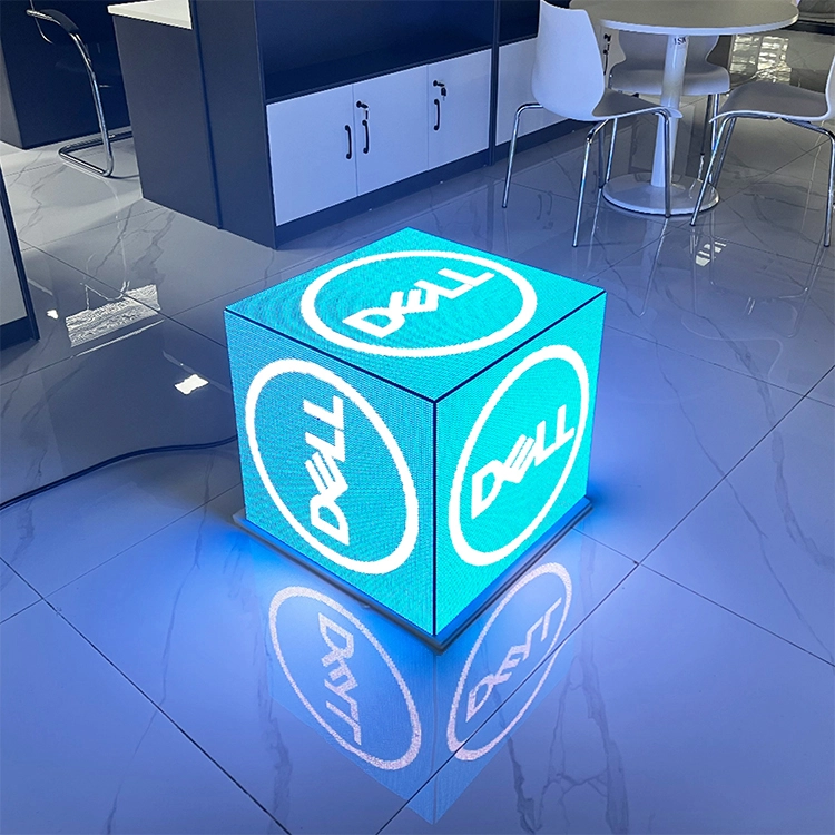 Indoor  led multi-sided display 384mm New design Full color HD P3 cube led advertising screen
