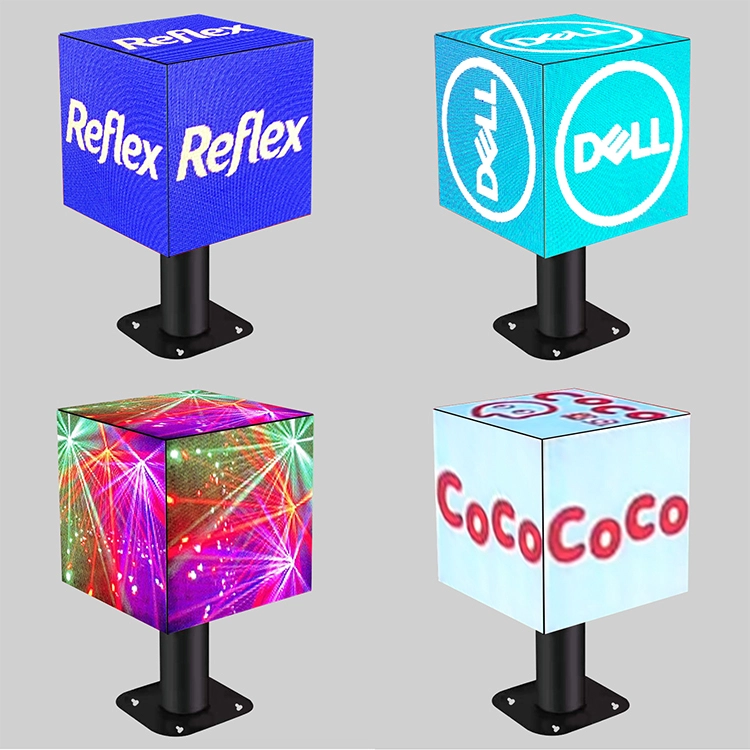 Indoor  led multi-sided display 384mm New design Full color HD P3 cube led advertising screen