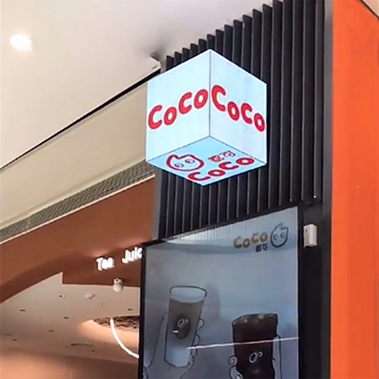 Indoor  led multi-sided display 384mm New design Full color HD P3 cube led advertising screen