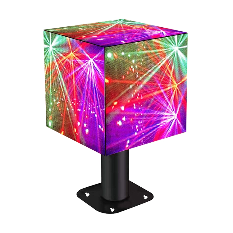 Indoor  led multi-sided display 384mm New design Full color HD P3 cube led advertising screen