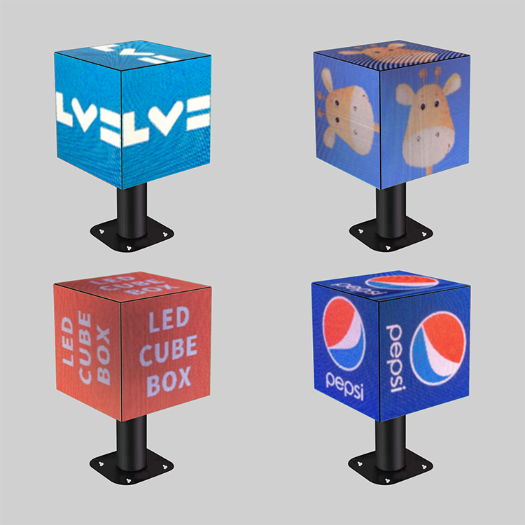 Indoor  led multi-sided display 192mm New design Full color HD P3 cube led advertising screen