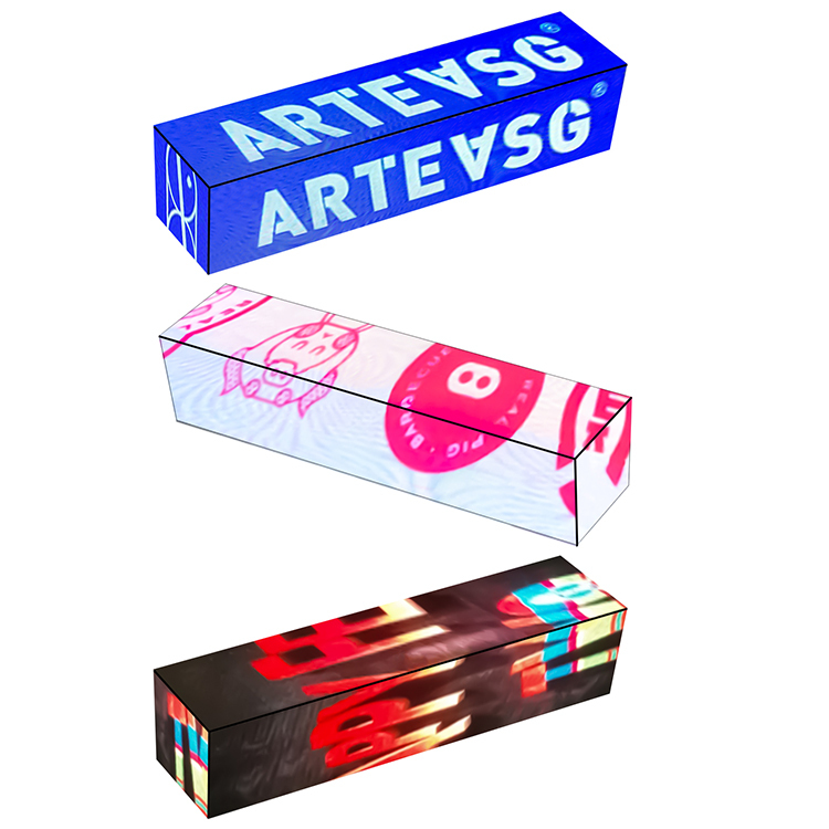 Indoor  led multi-sided display 1152mm X192mm New design Full color HD P3 cube led advertising screen