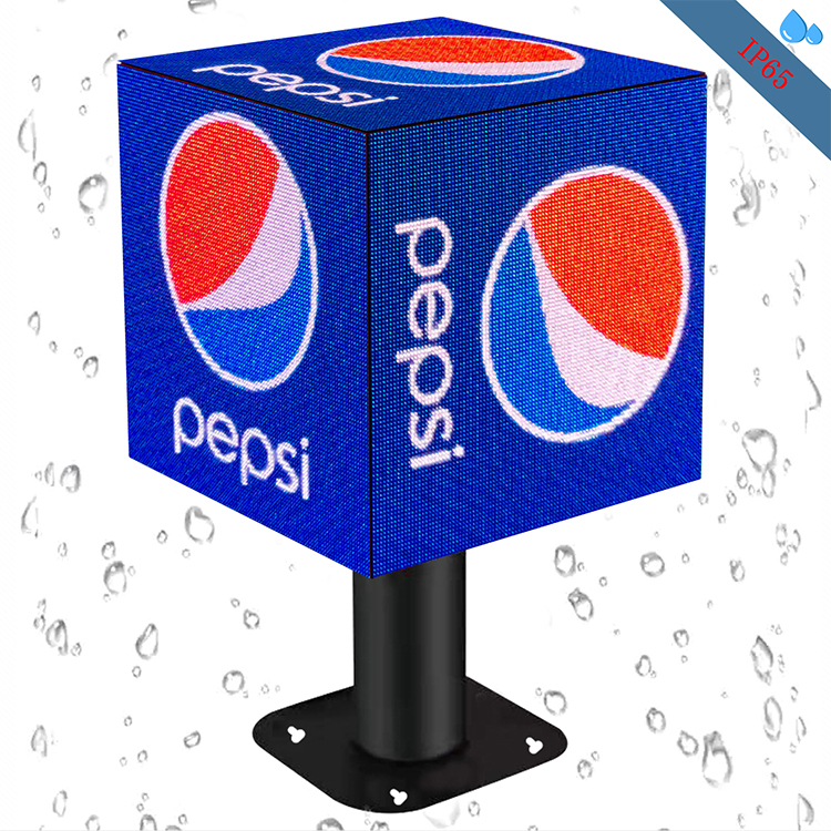 outdoor  led multi-sided display 576mm New design Full color HD P3 cube led advertising screen