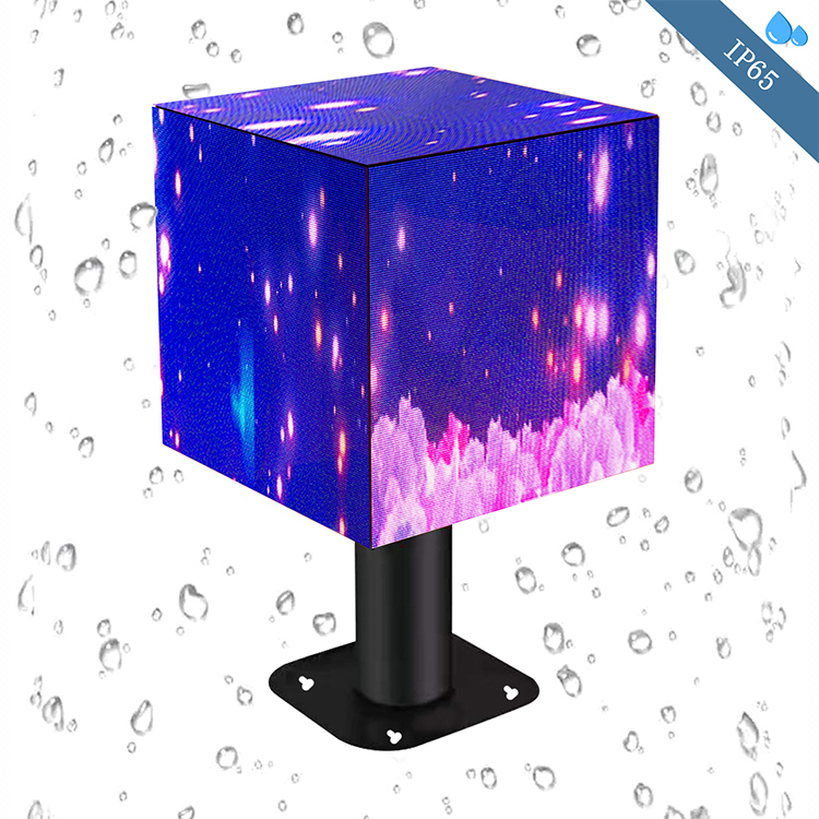 outdoor  led multi-sided display 384mm New design Full color HD P3 cube led advertising screen