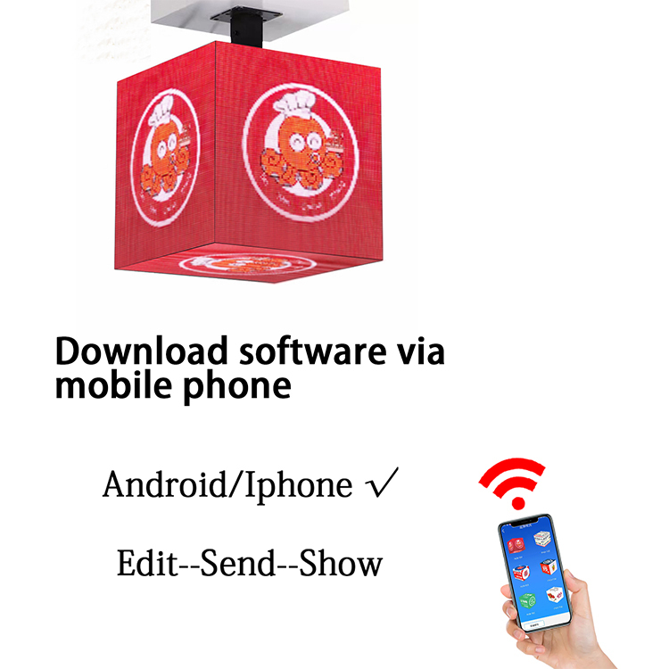 outdoor  led multi-sided display 192mm New design Full color HD P3 cube led advertising screen