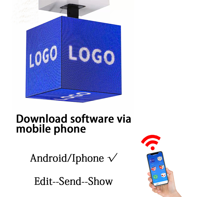 outdoor  led multi-sided display 384mm New design Full color HD P3 cube led advertising screen
