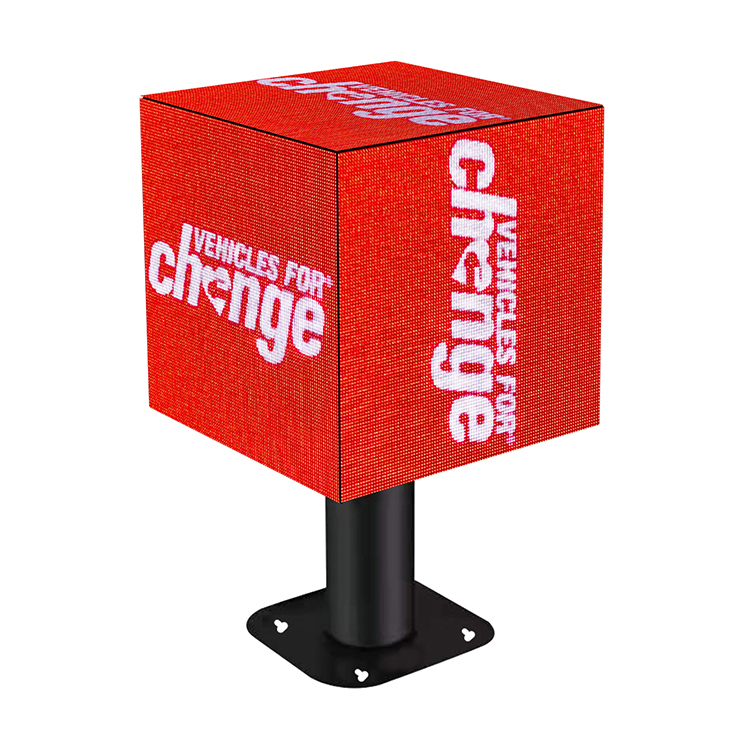 outdoor  led multi-sided display 384mm New design Full color HD P3 cube led advertising screen