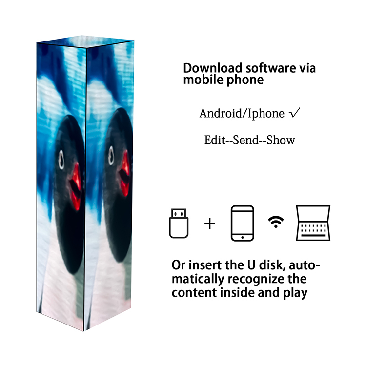 Indoor  led multi-sided display 1152mm X192mm New design Full color HD P3 cube led advertising screen