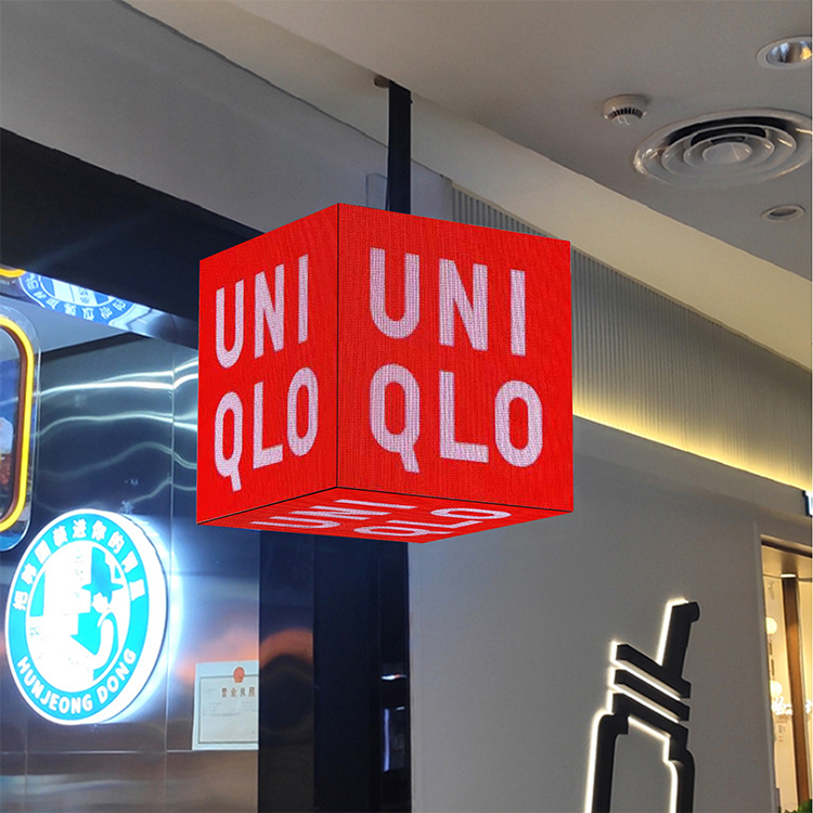 Indoor  led multi-sided display 576mm New design Full color HD P3 cube led advertising screen