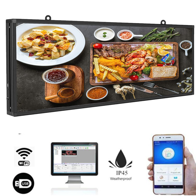 39"x14" RGB Full color  P5 Indoor LED Message Sign Moving Scrolling led Display Board for shop windows
