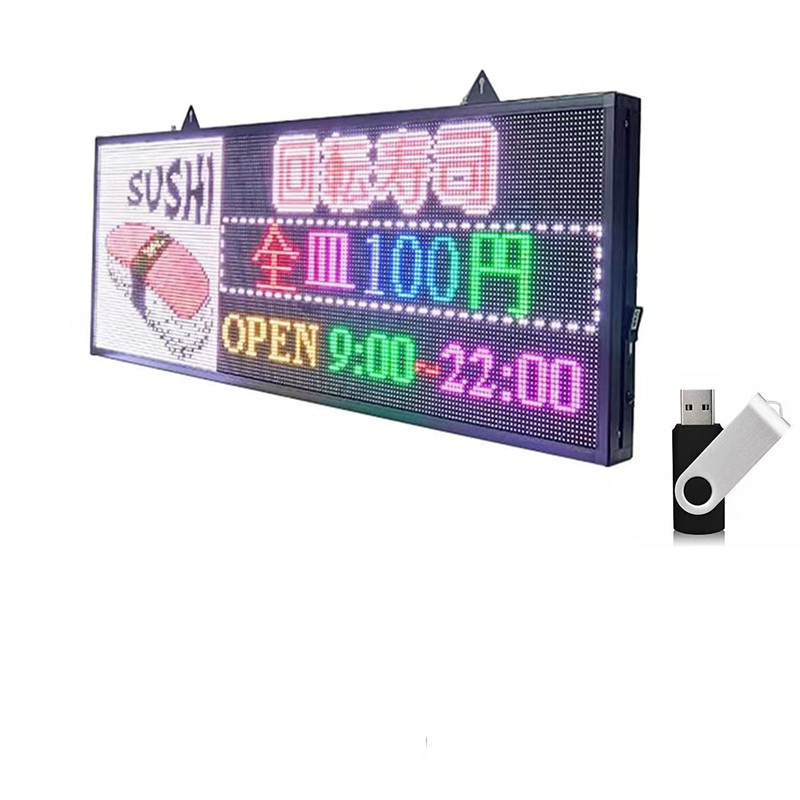 39"x14" RGB Full color  P5 Indoor LED Message Sign Moving Scrolling led Display Board for shop windows