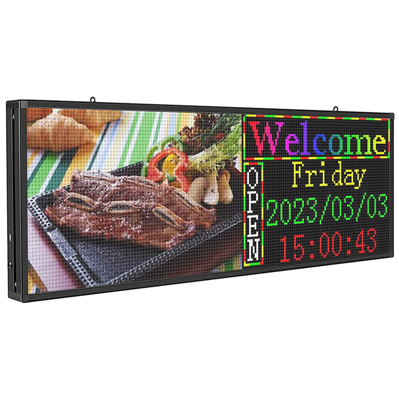 39"x14" RGB Full color  P5 Indoor LED Message Sign Moving Scrolling led Display Board for shop windows