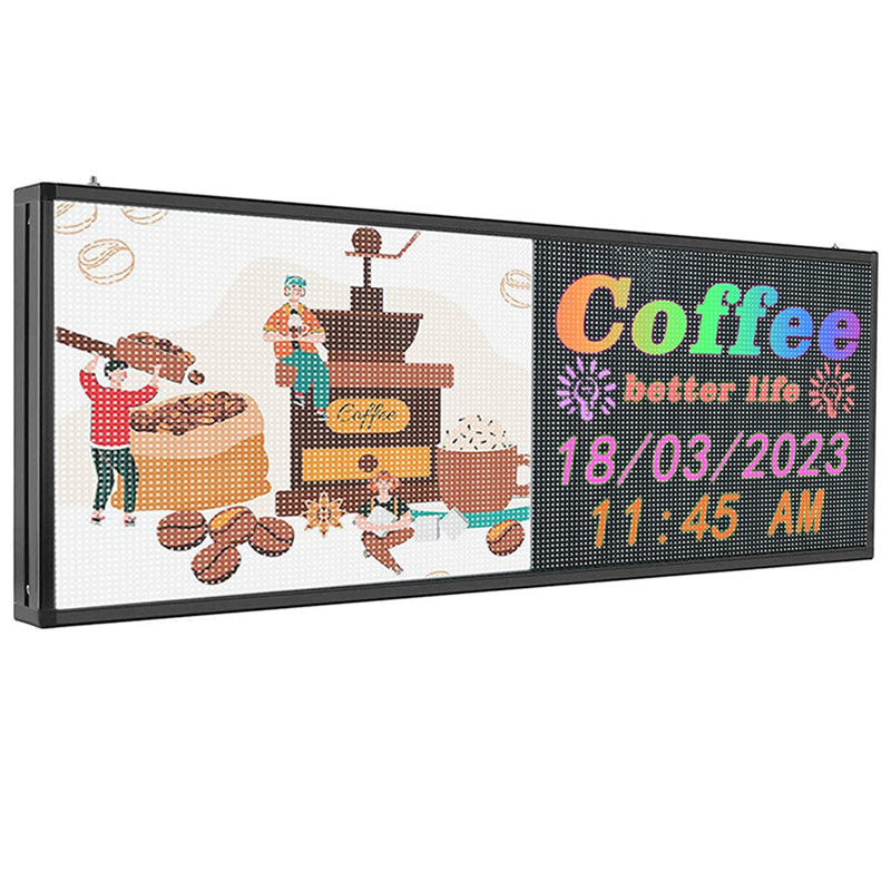 39"x14" RGB Full color  P5 Indoor LED Message Sign Moving Scrolling led Display Board for shop windows