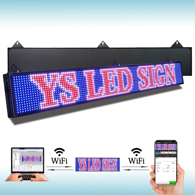 CX PH10mm WiFi Sign 52 x 8 inch Outdoor Led Sign Scrolling Message ...