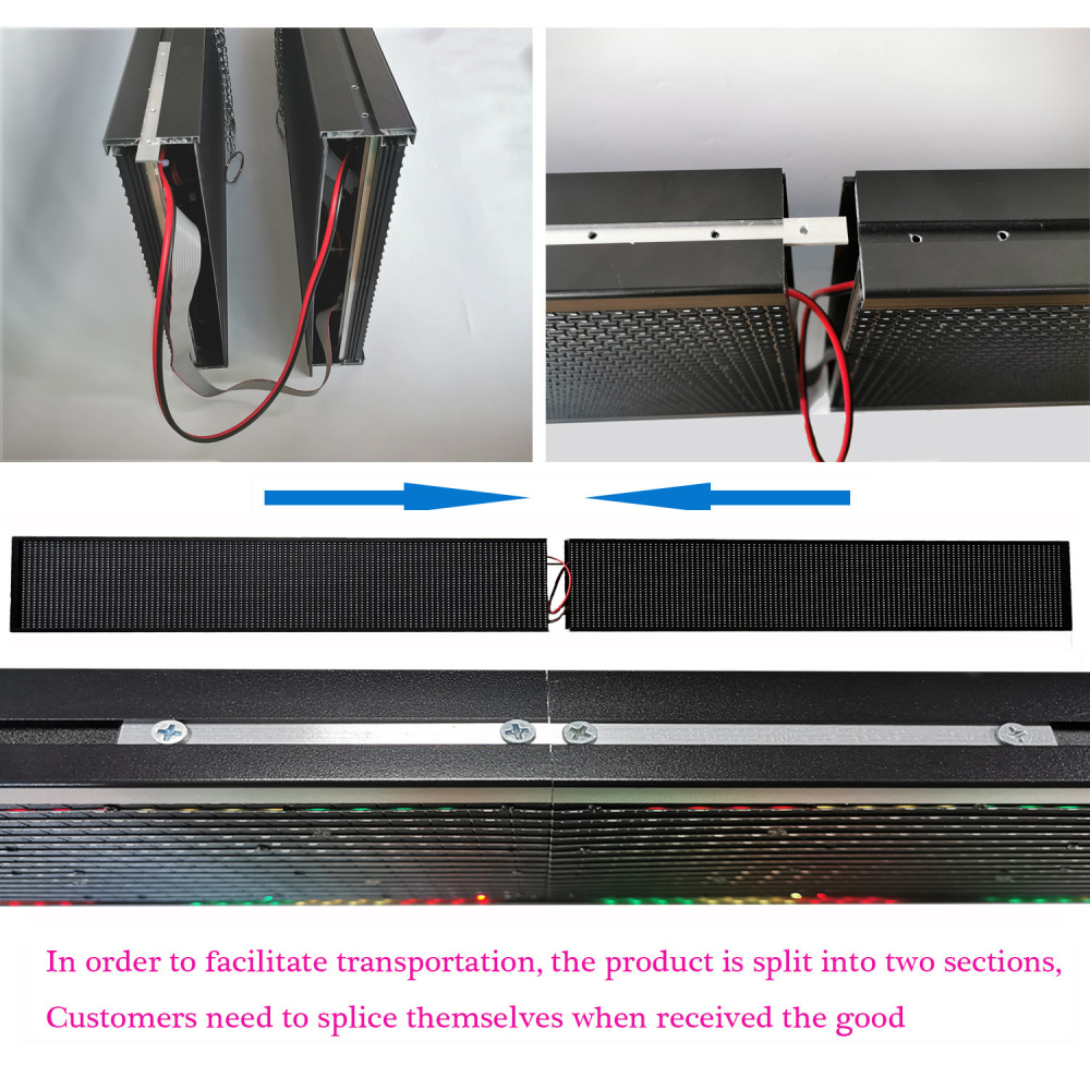 CX PH10mm WiFi Sign 77x 8 inch Semi-outdoor Led Sign Scrolling Message Board RGB Full Color Display with SMD Technology for Advertising and Business