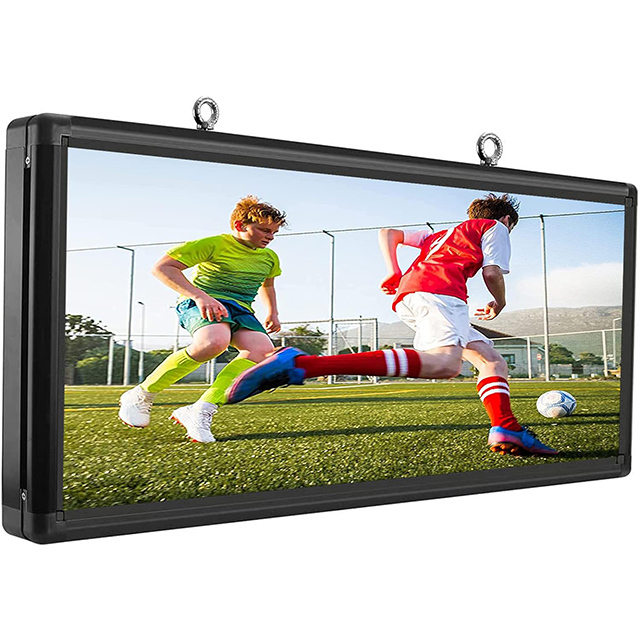 Double-Sided Display Outdoor LED Scrolling Sign 40'' x 18'' Full Color WiFi + USB Programmable LED Sign with High Resolution High Brightness, Support