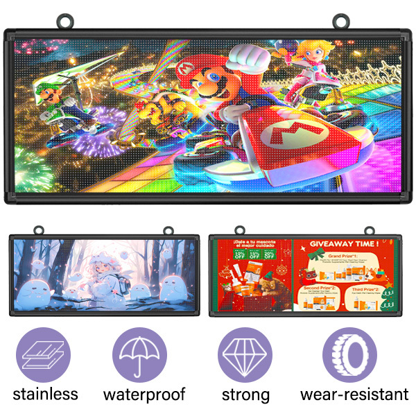 P6 Outdoor LED Sign, 40''x18'' RGB Full Color Programmable LED Display with High Resolution and New SMD Technology Can support Texts, Images and Video