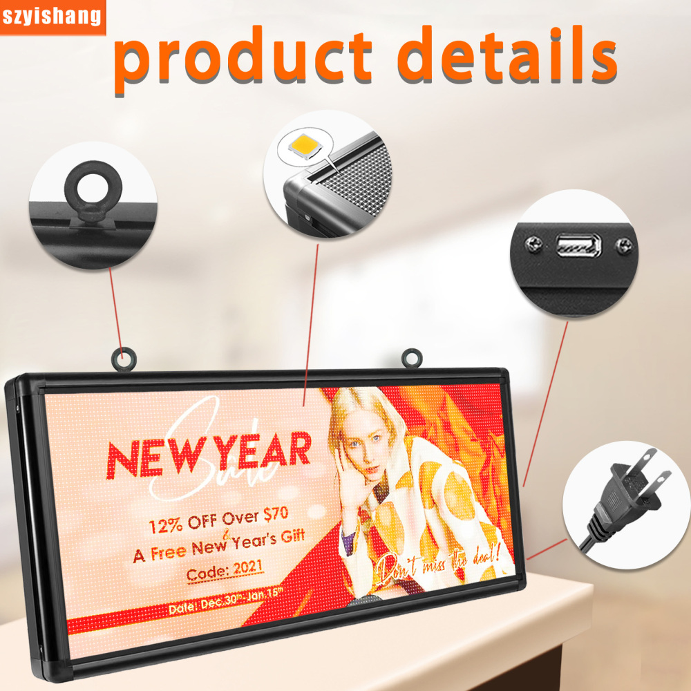 P6 Outdoor LED Sign, 40''x18'' RGB Full Color Programmable LED Display with High Resolution and New SMD Technology Can support Texts, Images and Video