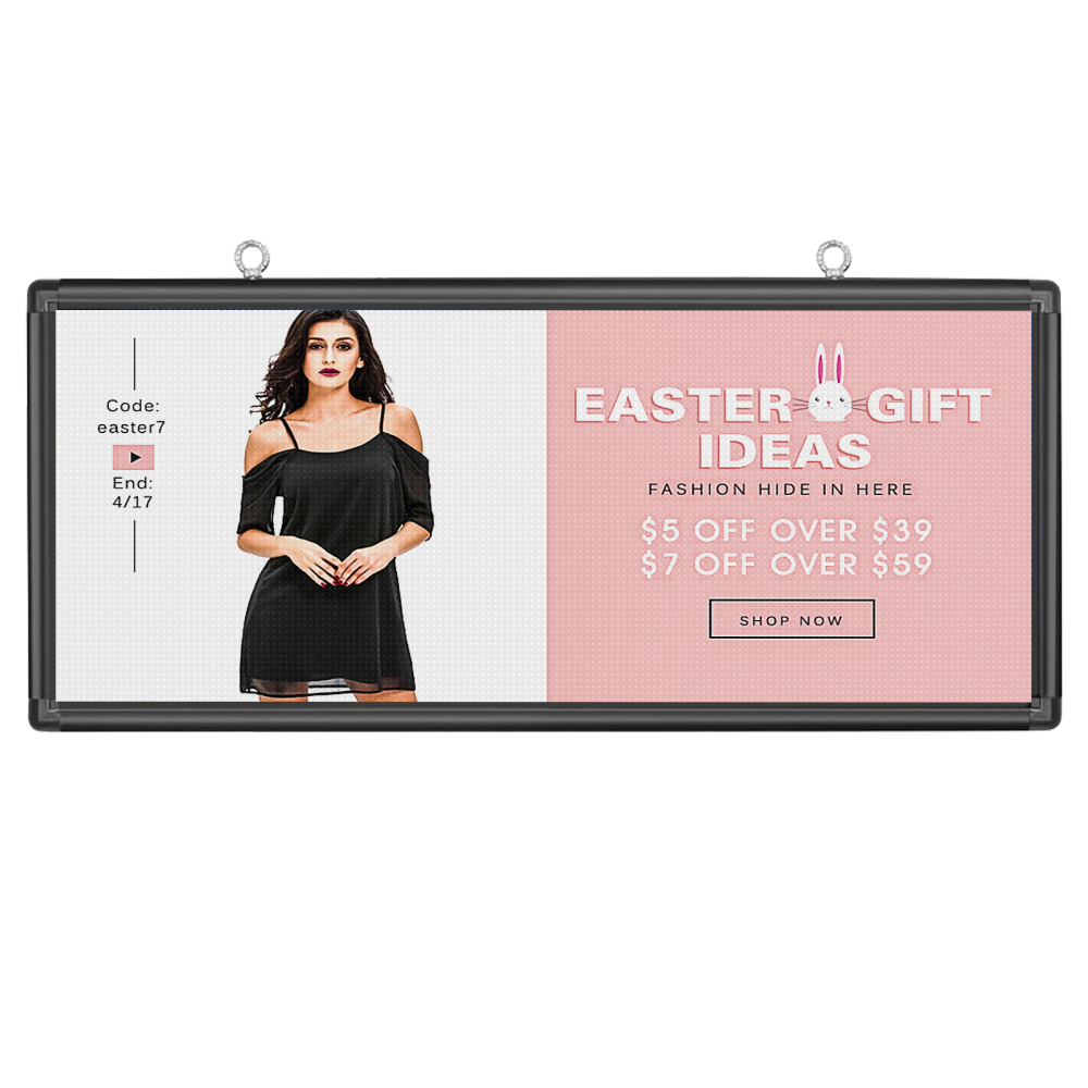 CX PH6mm and P4MM Outdoor LED Scrolling Sign 40'' x 18'' Full Color WiFi + USB Programmable LED Sign with High Resolution High Brightness, Support Vid