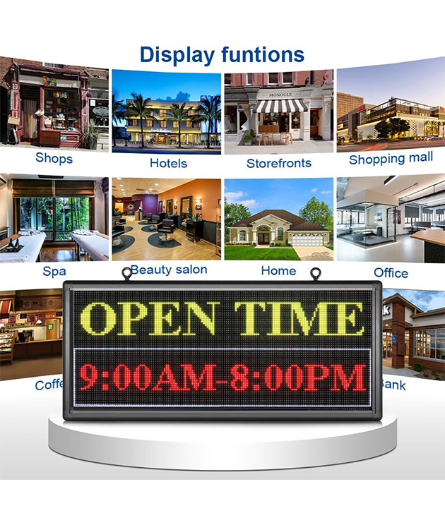 CX PH6mm and P4MM Outdoor LED Scrolling Sign 40'' x 18'' Full Color WiFi + USB Programmable LED Sign with High Resolution High Brightness, Support Vid