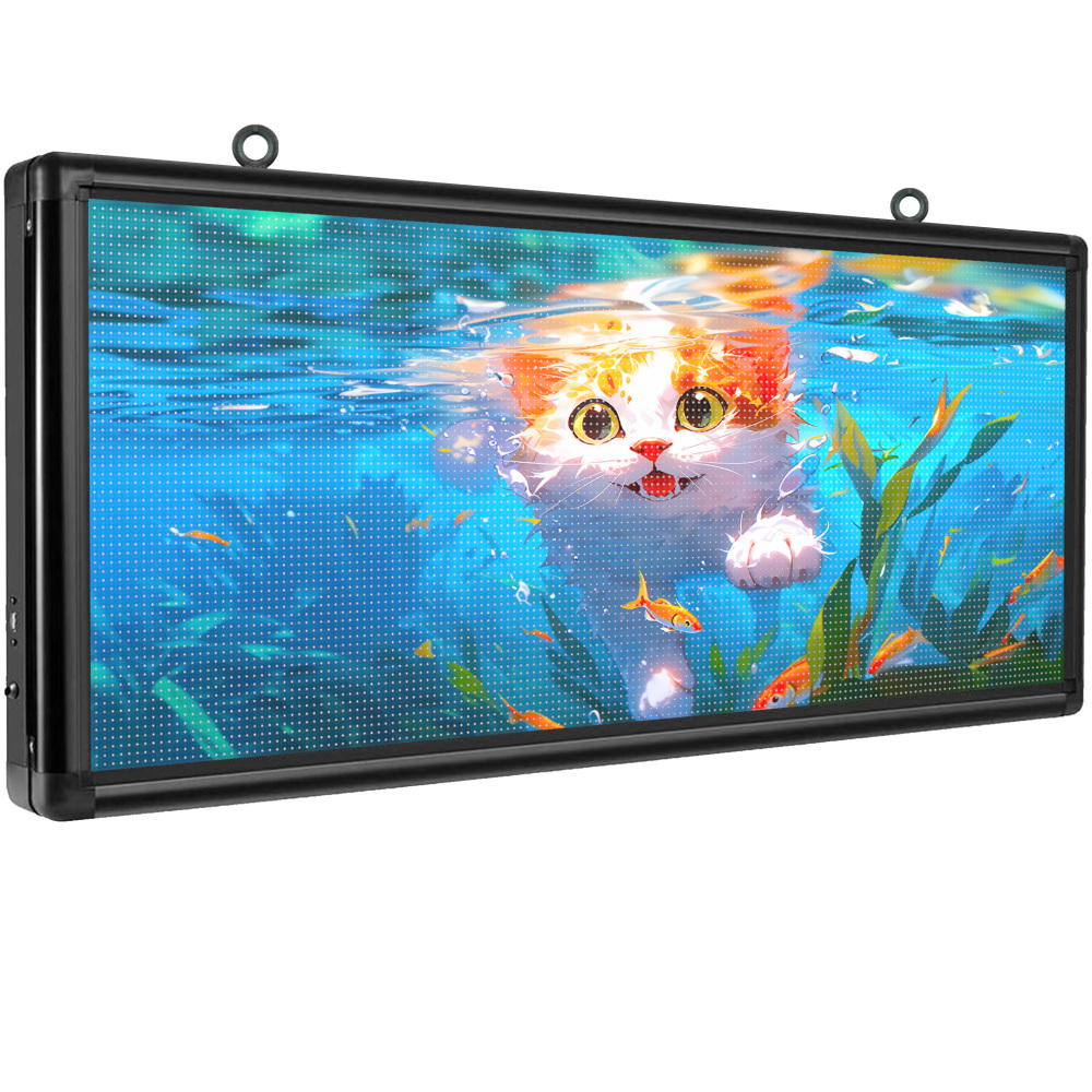 P6 Outdoor LED Sign for Business 40''x18'', Full Color WiFi Programmable LED Sign Display Board for Advertising with Hign Resolution and New SMD Technology Support Text Image Video
