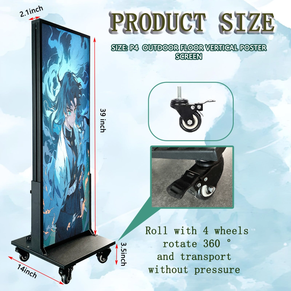 P4 Outdoor Vertical Movable Poster Display Screen,14