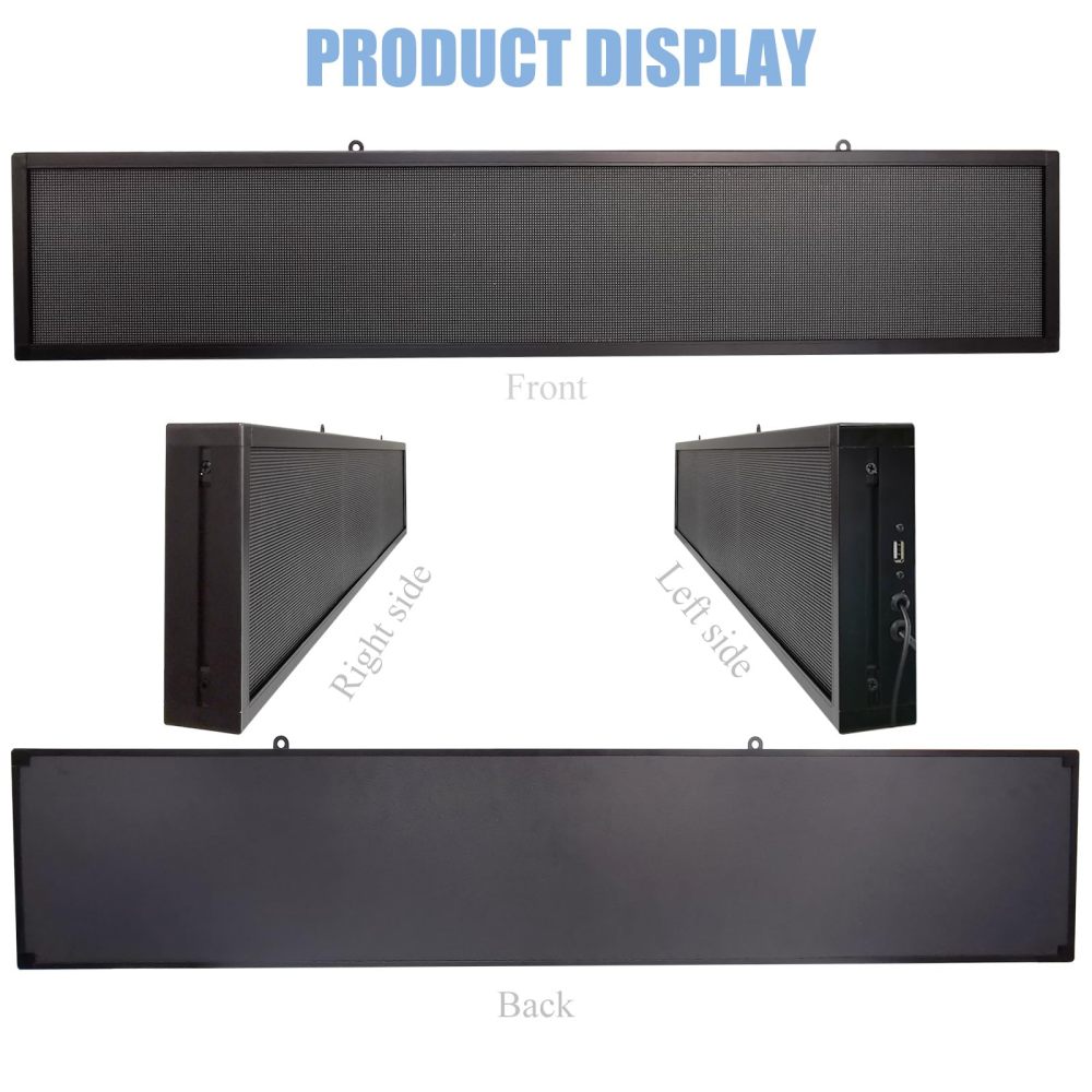 P2.5 Full Color LED Digital Sign, 40''x8'' Support Scrolling Text LED Advertising Screen Use WiFi and USB Programmable Support Image&Video with High Resolution LED display