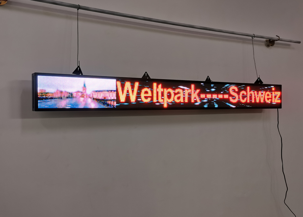 77X8 inch P10 RGB LED Full color scrolling sign wireless and usb programmable  information 1960x200MM led display screen